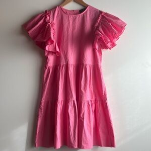 Chepe Ansaldo Made In Italy Cotton Pink Bright Dress, Medium
